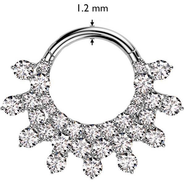 Titanium Ring zirconia pave setting Clicker