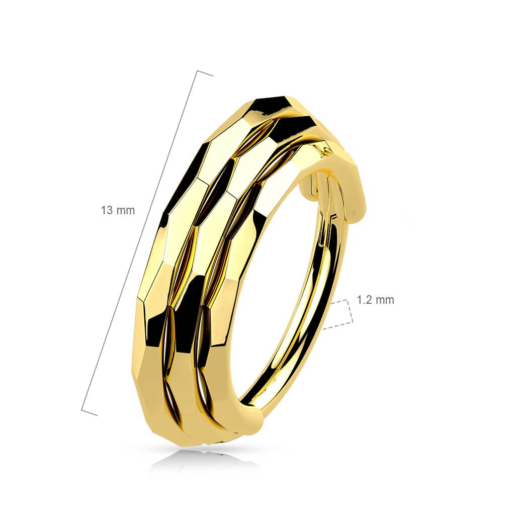 Titanio Anillo Triple fila Clicker