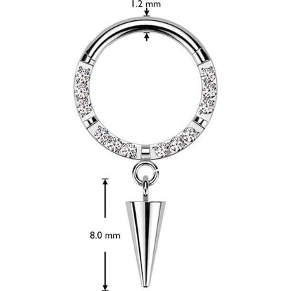 Titane Anneau pendentif en zirconium Segment