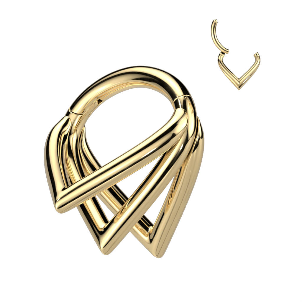 Titanio Anello Piercing Chevron Clicker