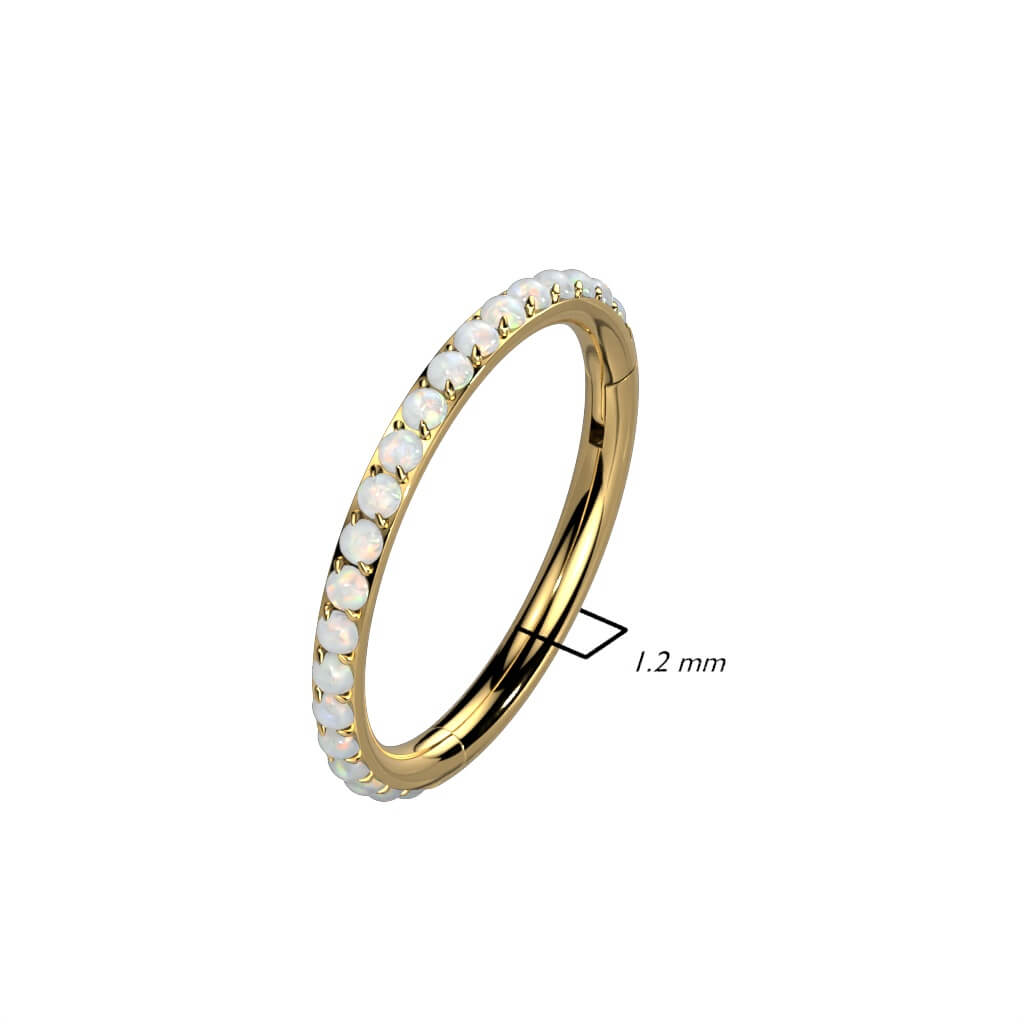 Titanio Anillo Circonita Clicker