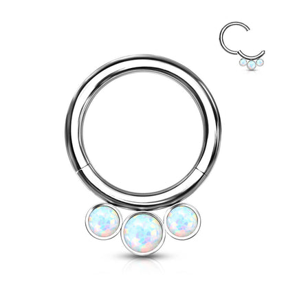 Titan Ring Kugel 3 Opal Silber Clicker