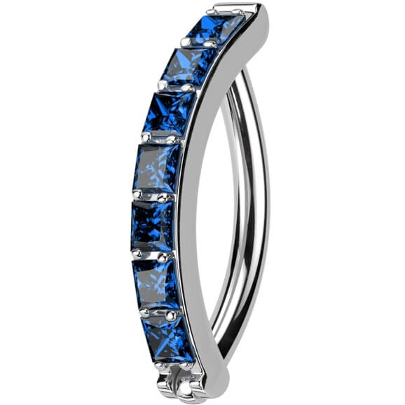 Titanium Ring zirconia pave setting Clicker