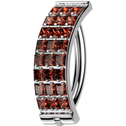 Titanium Ring 3 lines zirconia pave setting Clicker