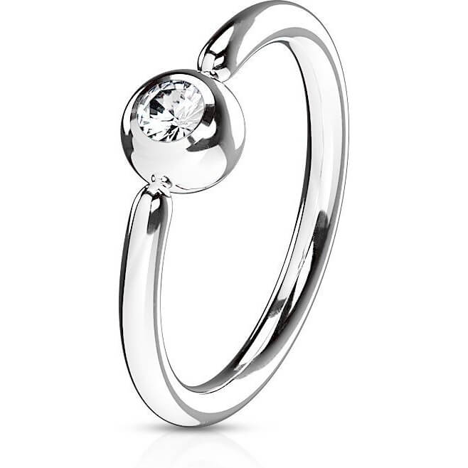 Ring Ball Zirconia Silver Bendable