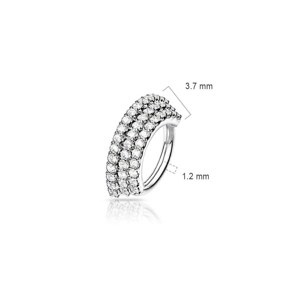 Anillo Triple Línea Circonita Flexible