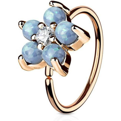 Ring Blume Zirkonia Gold PVD Biegbar