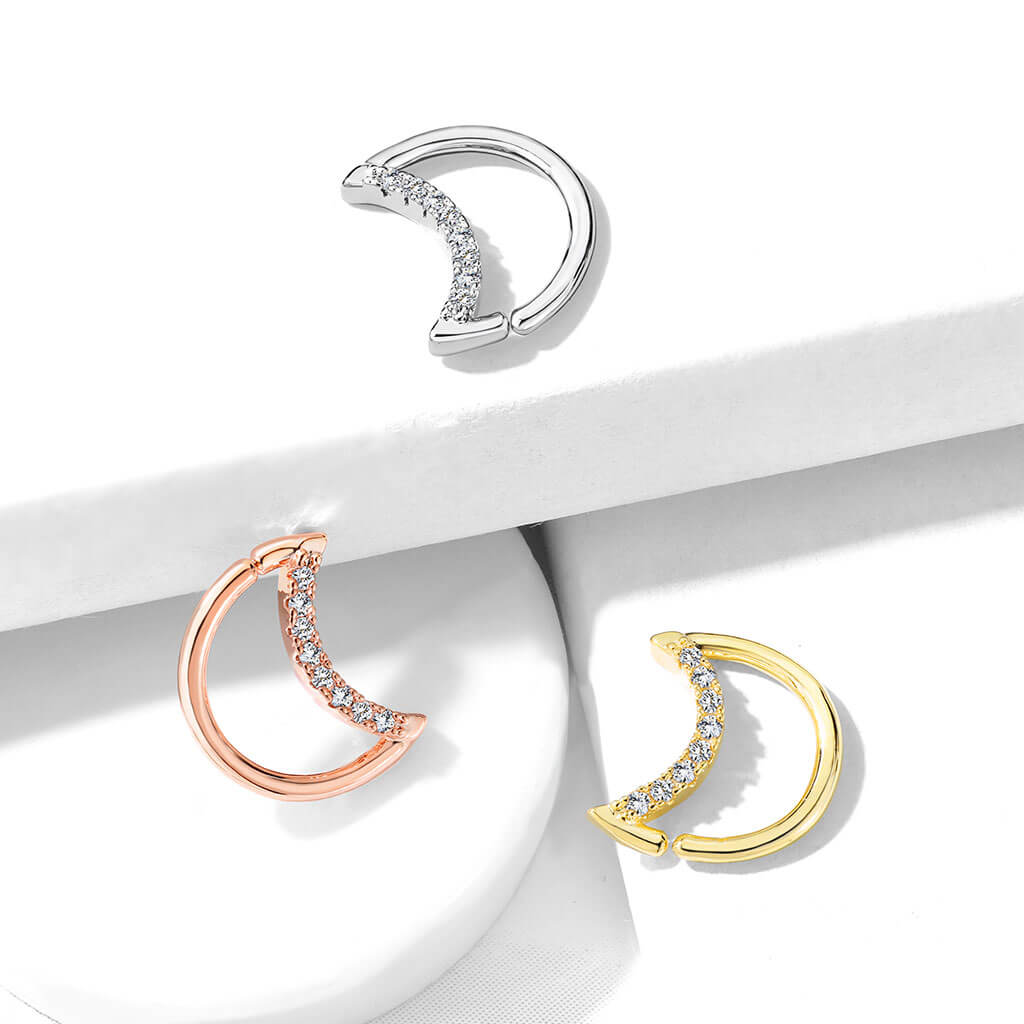 Ring Moon Zirconia Bendable