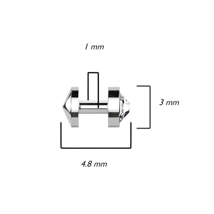 Titanium Dermal Anchor skin diver 3mm round zirconia