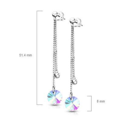 Zirconia Round dangle Silver