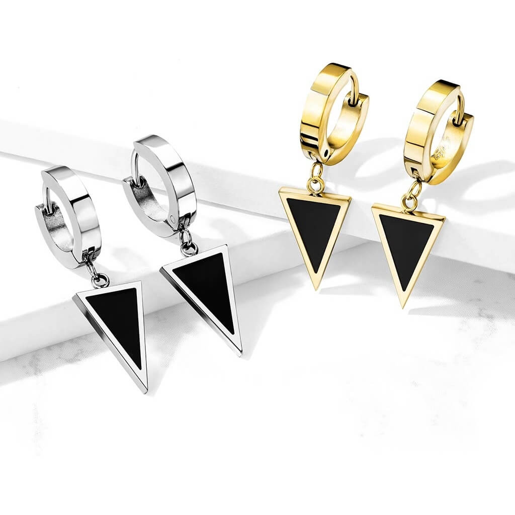 Boucle d'Oreille Pendentif Triangle Cliqueur