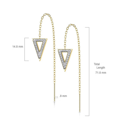 Bouton d'Oreille Pendentif Triangle Zircone