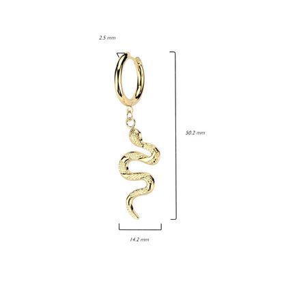 Boucle d'Oreille Pendentif Serpent Cliqueur