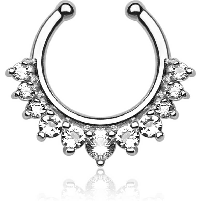 Fake Nasenpiercing Septum 11 Zirkonia Biegbar