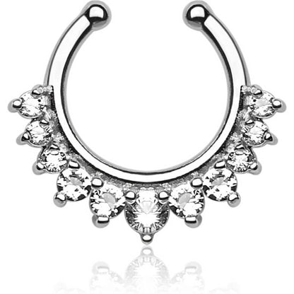 Faux Piercing au nez Septum 11 Zircone Pliable