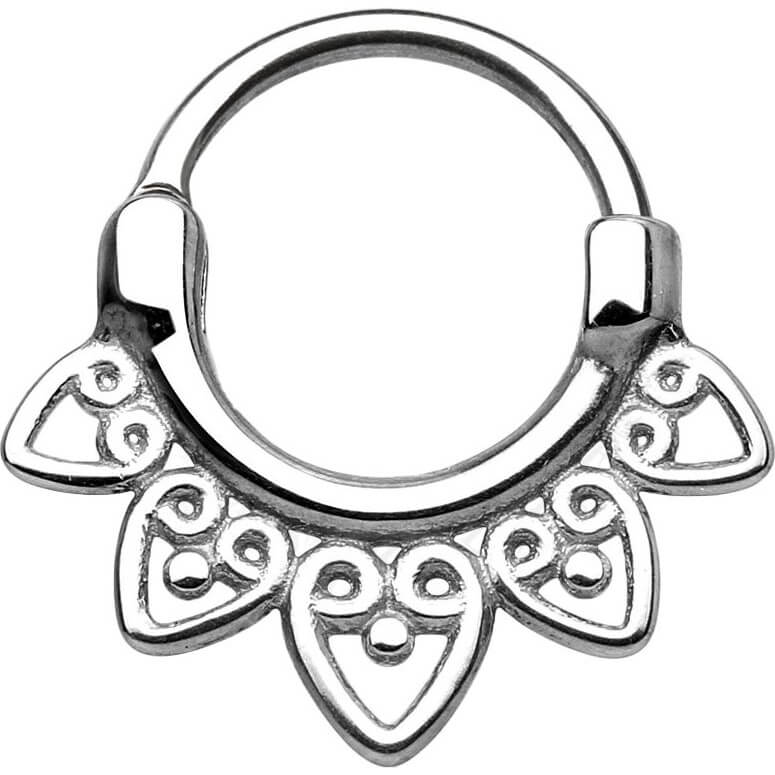 Septum clicker tribal srebrny clicker