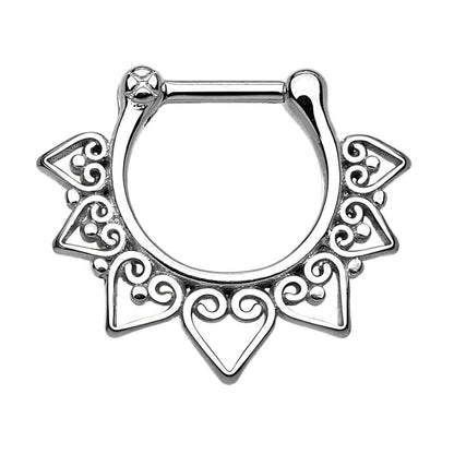 Septum Piercing Clicker Tribal Herz Clicker