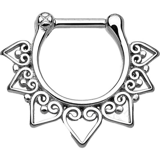 Septum Piercing Clicker Tribal Herz Clicker