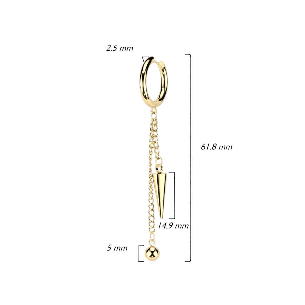 Boucle d'Oreille Pendentif Chaine Pointes Cliqueur