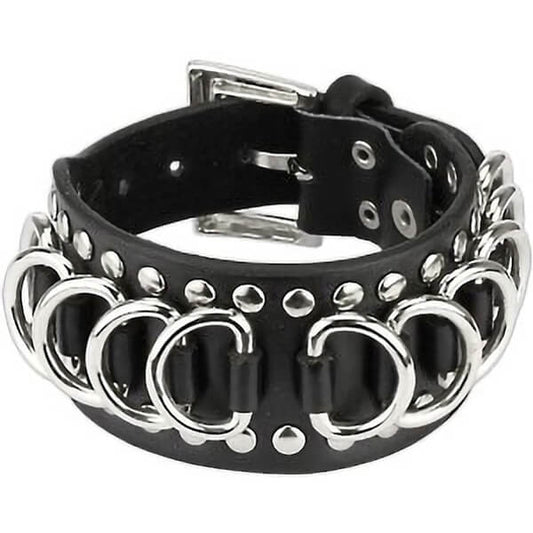 Bracelet Anneaux en D Noir