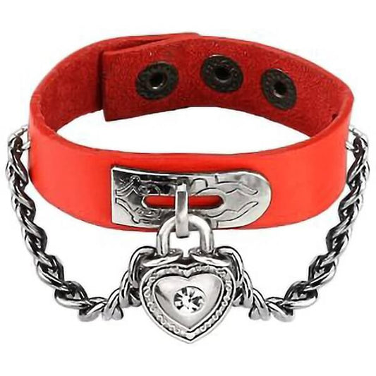 Bracelet Chaînes Cadena Cœur Rouge