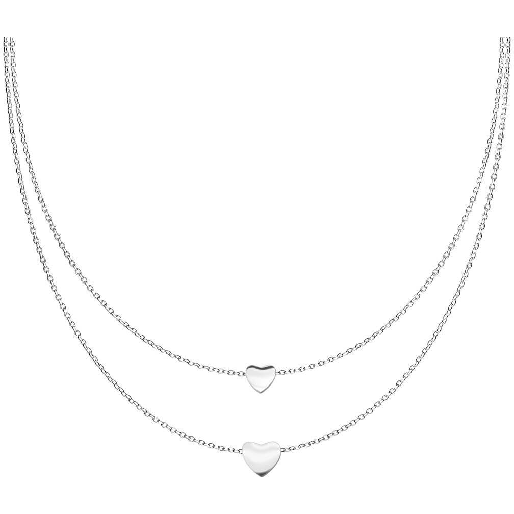 Collier Double Cœur Superposé