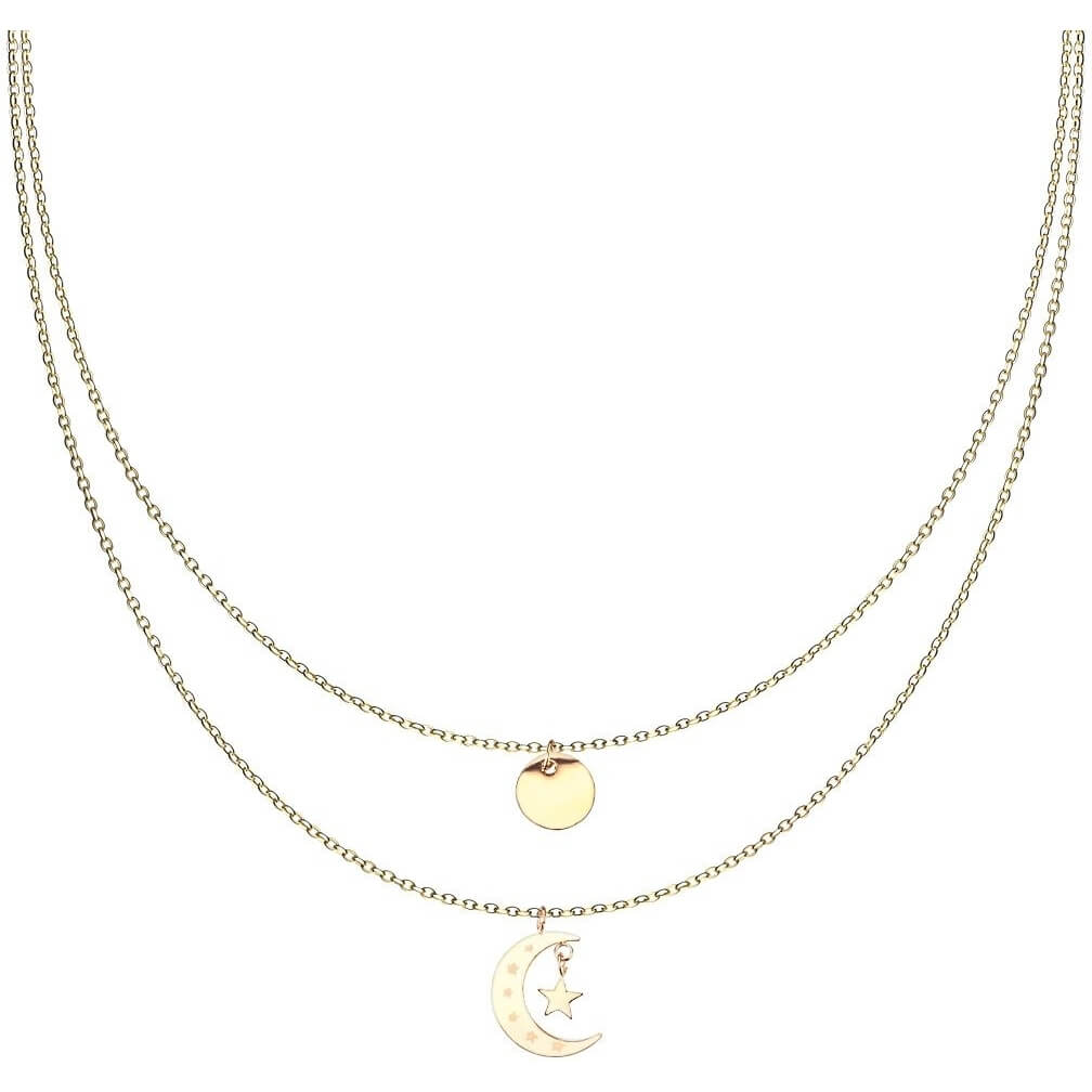 Collier Étoile Lune Rond Superposé