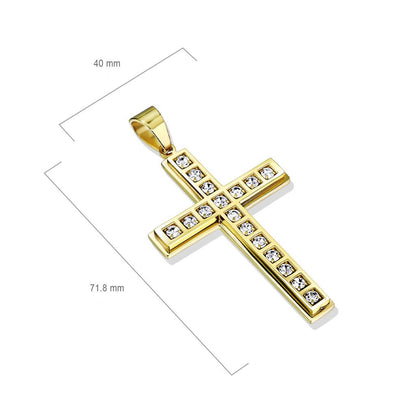 Collier Croix Zircone Or