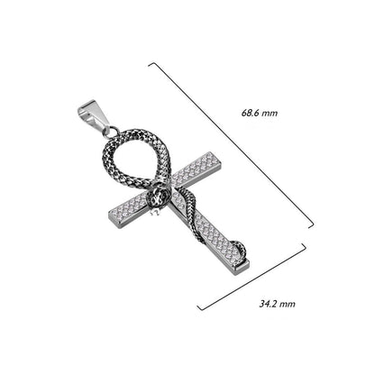 Collier Croix Serpent Argent