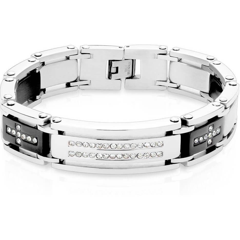 Bracelet Zircone Noir Argent