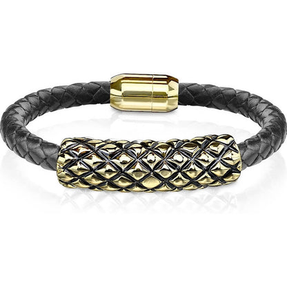 Bracelet Noir Tressé Aimant