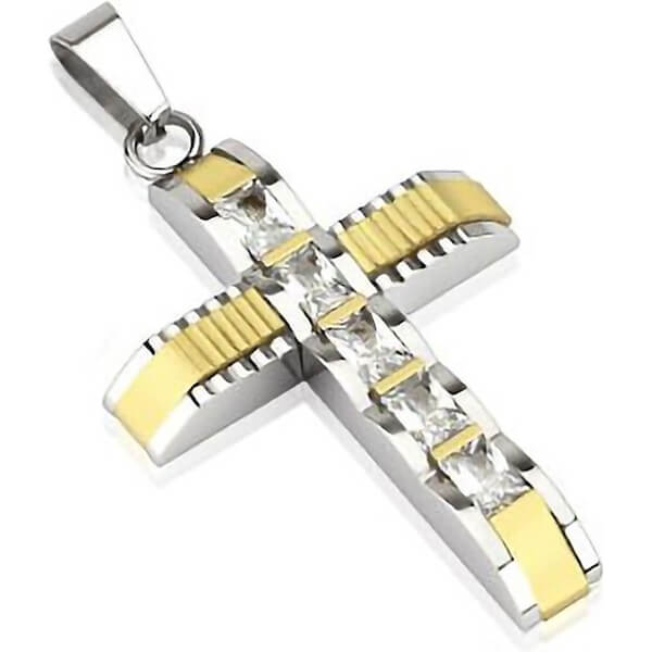 Collier Croix Zircone Argent