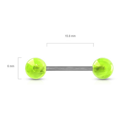 Titanium Barbell Acrylic Ball Glow in the Dark