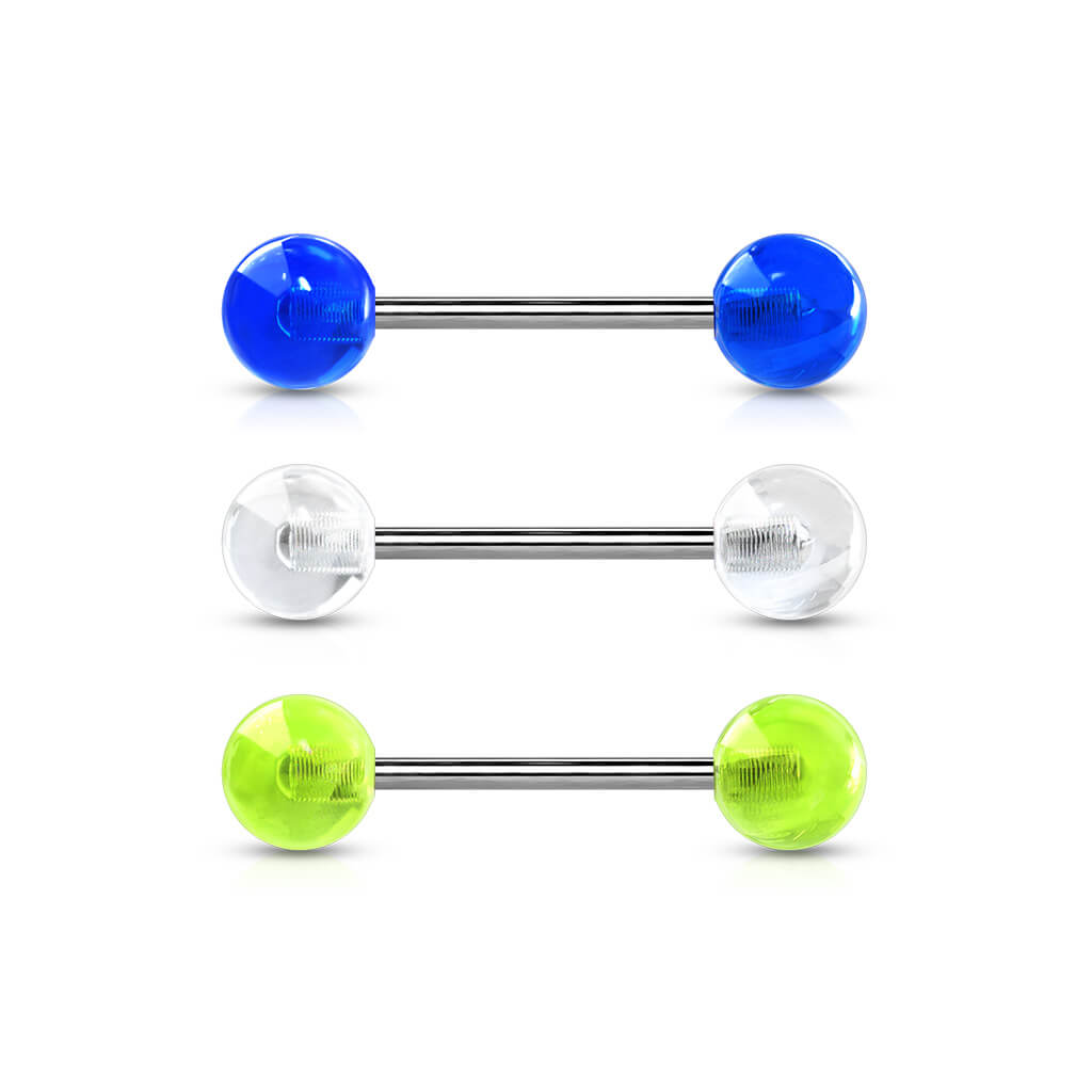 Titanium Barbell Acrylic Ball Glow in the Dark