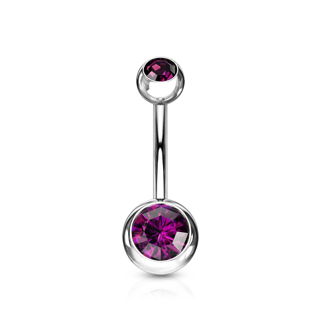 Titan Bauchnabelpiercing Zirkonia Rund