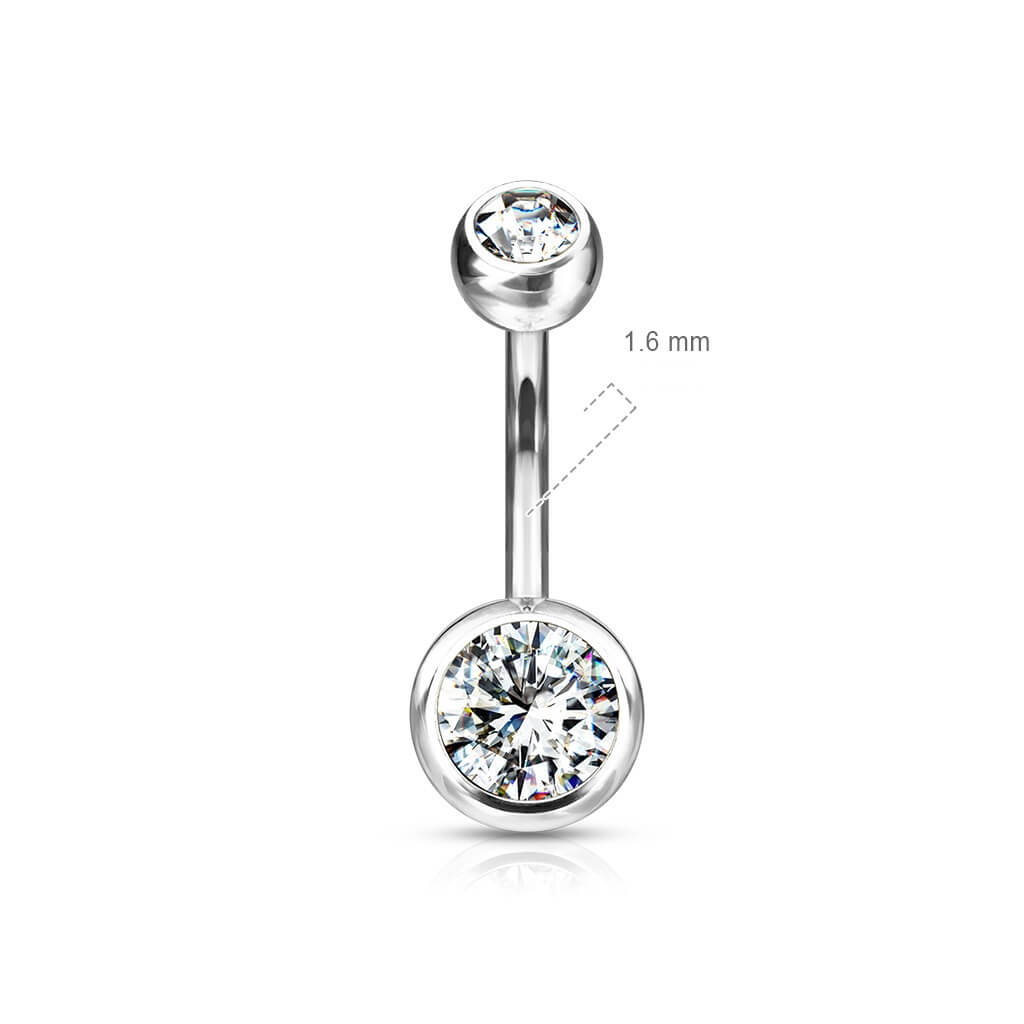 Titane Piercing Nombril Zircone Ronde