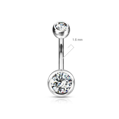 Titane Piercing Nombril Zircone Ronde