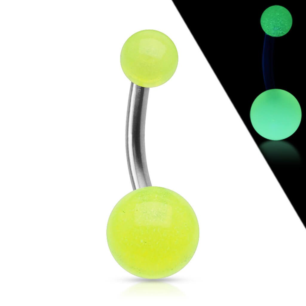 Titanio Piercing Ombelico Sfera acrilico luminescente al buio