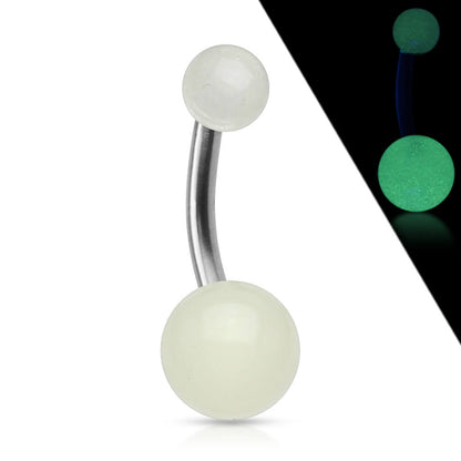 Titanio Piercing Ombelico Sfera acrilico luminescente al buio