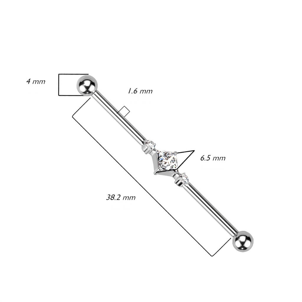 Titanio Barbell Industrial Circonita cuadrada Rosca interna