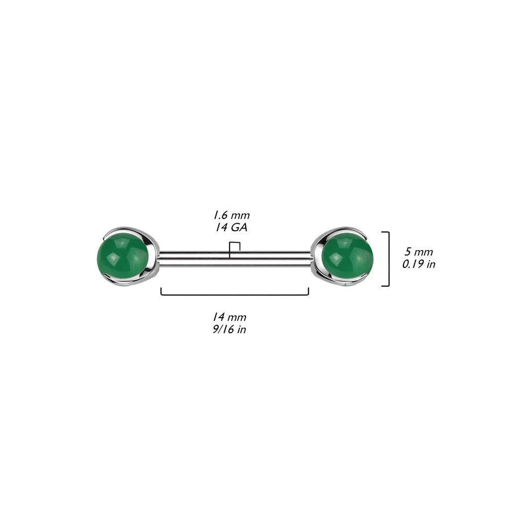 Nippelpiercing Halbedelstein Innengewinde