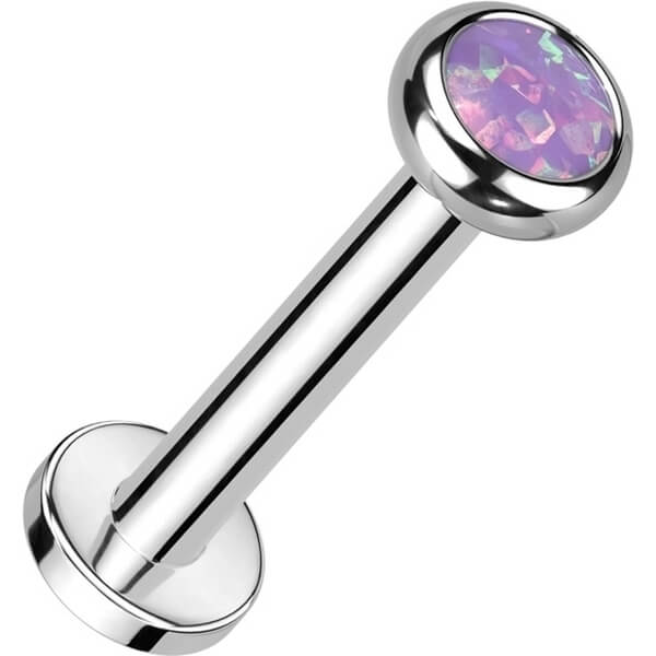 Titan Labret Zirkonia Opal Innengewinde