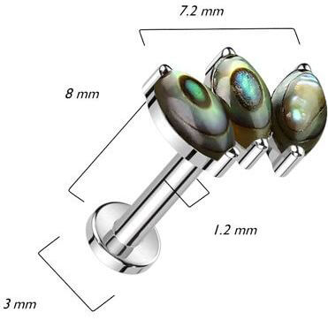 Titanio Piedra Natural Marquesa Rosca interna Labret