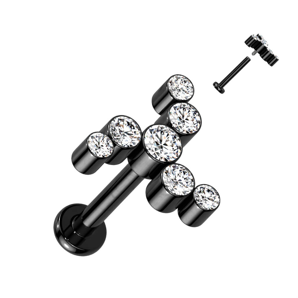 Titanio Espiral de Circonitas Rosca interna Labret