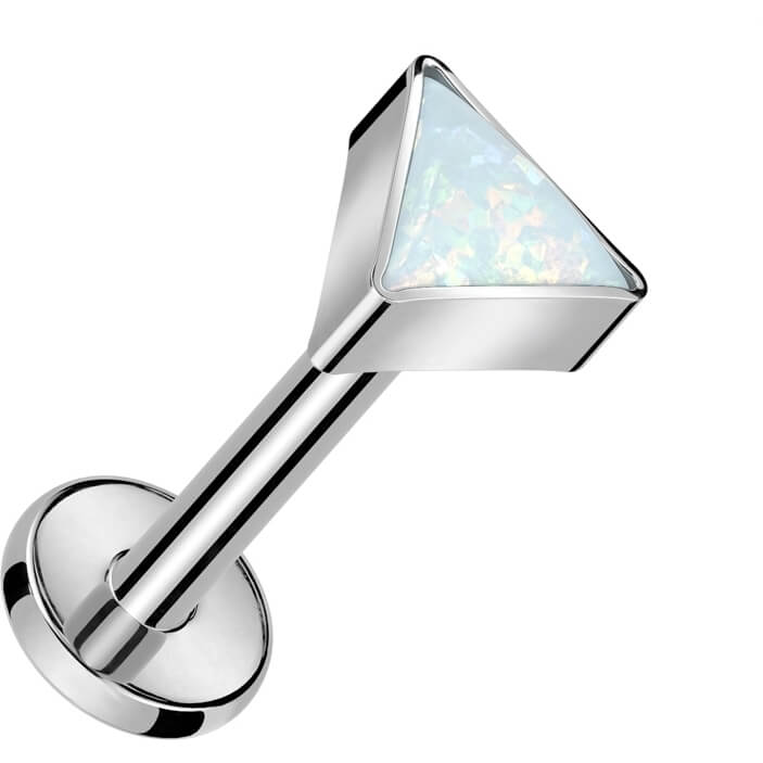 Titanium Labret triangle opal Internally Threaded