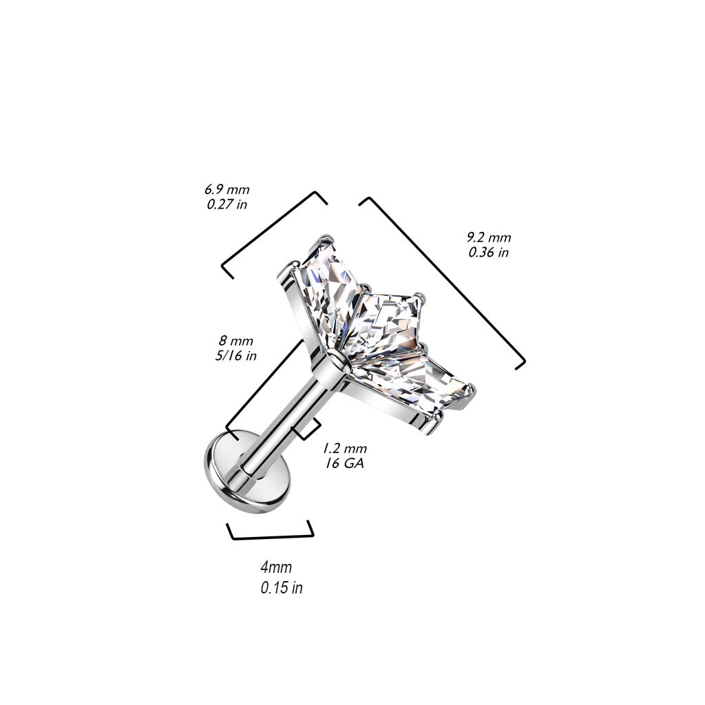 Titan Labret 3 Zirkonia Innengewinde