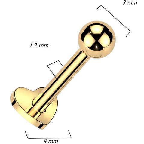 Titanio Corazón Rosca interna Labret