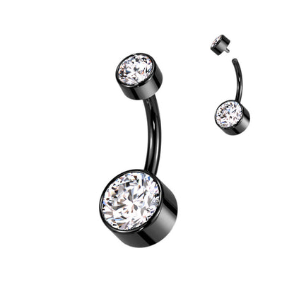 Titan Bauchnabelpiercing Zirkonia Rund Innengewinde