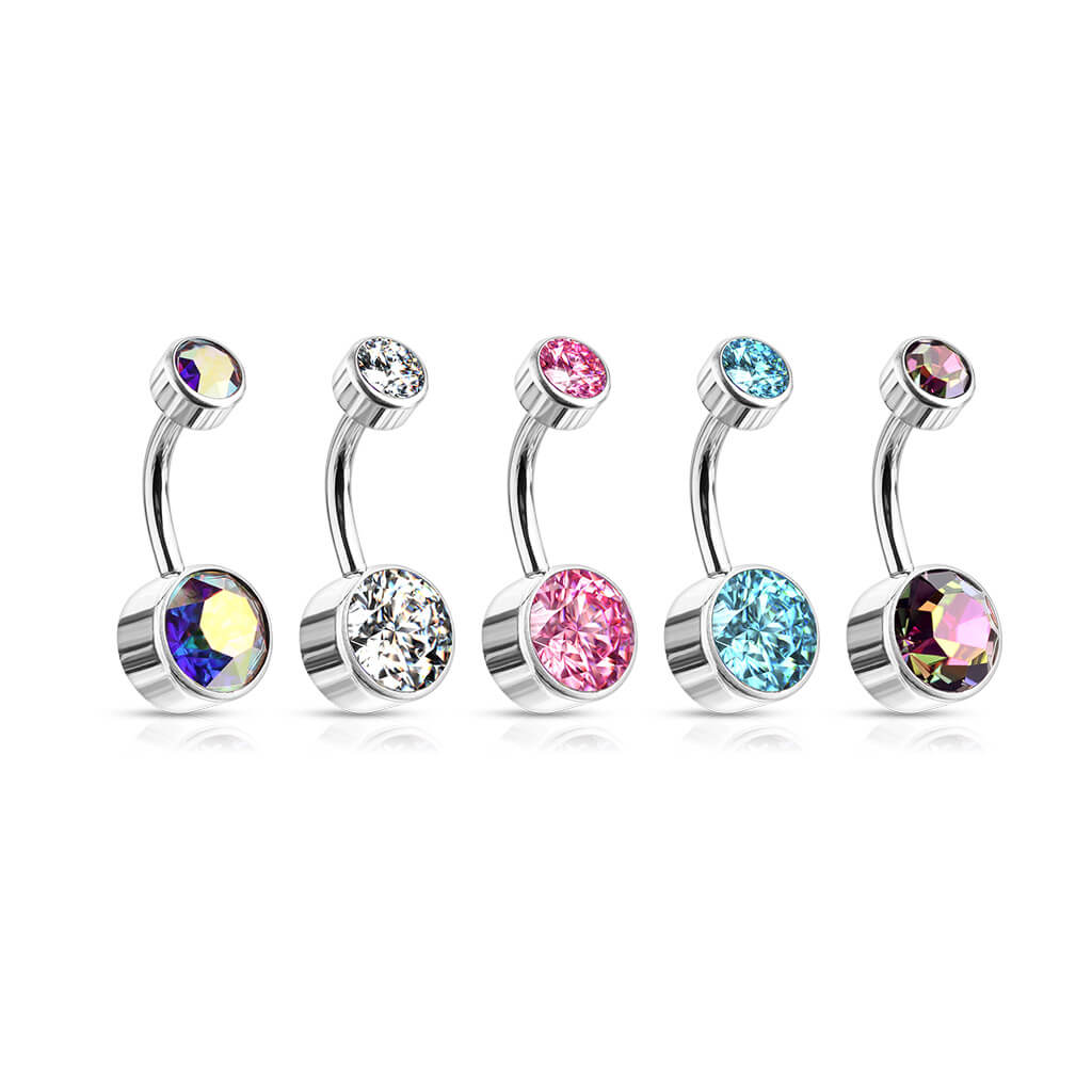 Titan Bauchnabelpiercing Zirkonia Rund Innengewinde