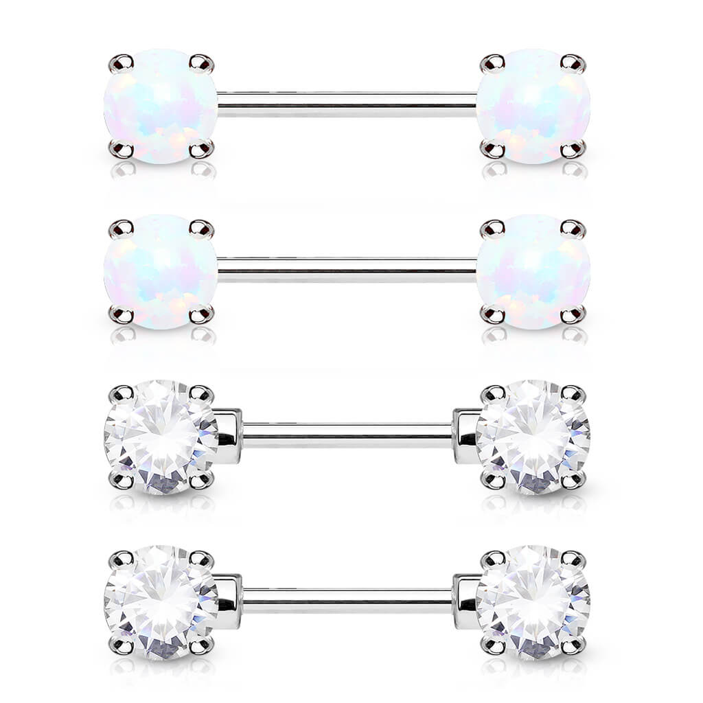 Nipple Piercing Ball Zirconia Opal